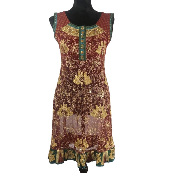 Sheer Embellished Kurta Tunic Top size Small - Picture 6 of 6